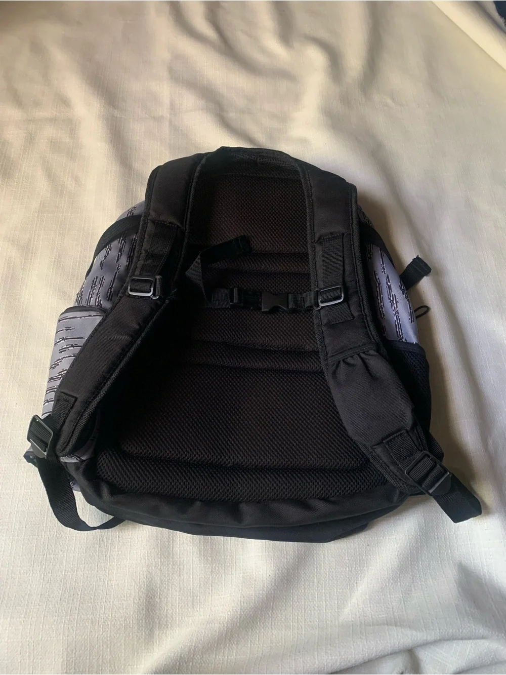 Men's Gray Patterned Multi-Pocket Backpack